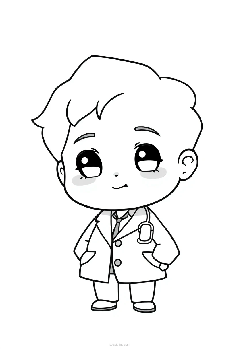 Doctor coloring page for kids