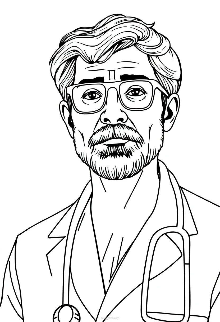 Doctor coloring page for kids