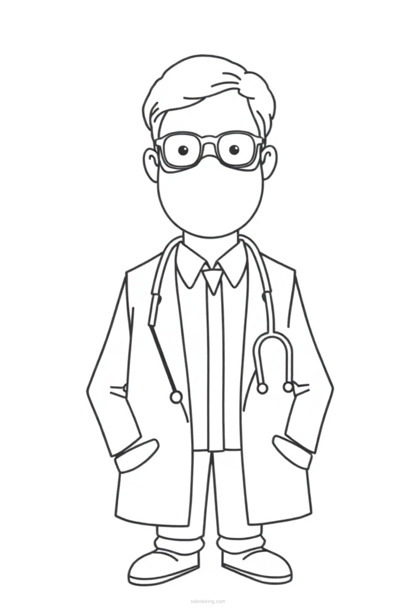 Doctor coloring page for kids