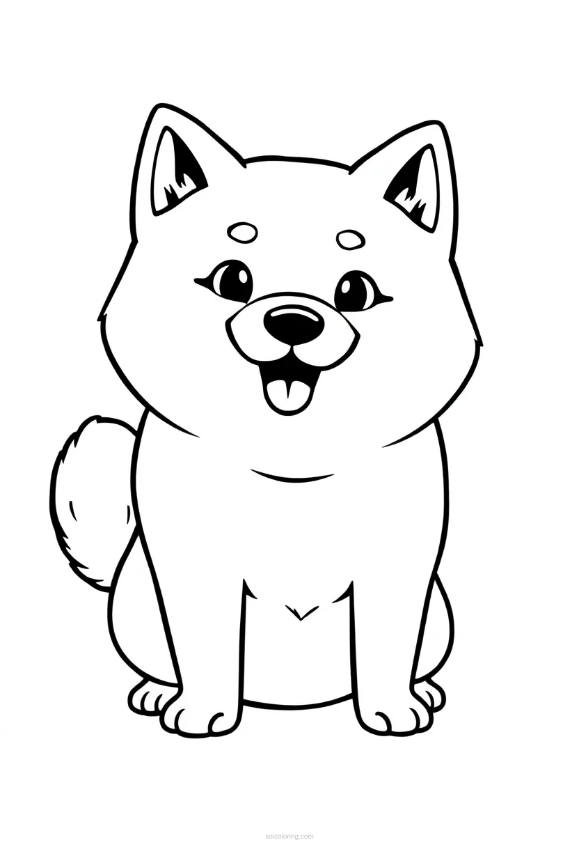 Doge Shiba Inu coloring page for kids