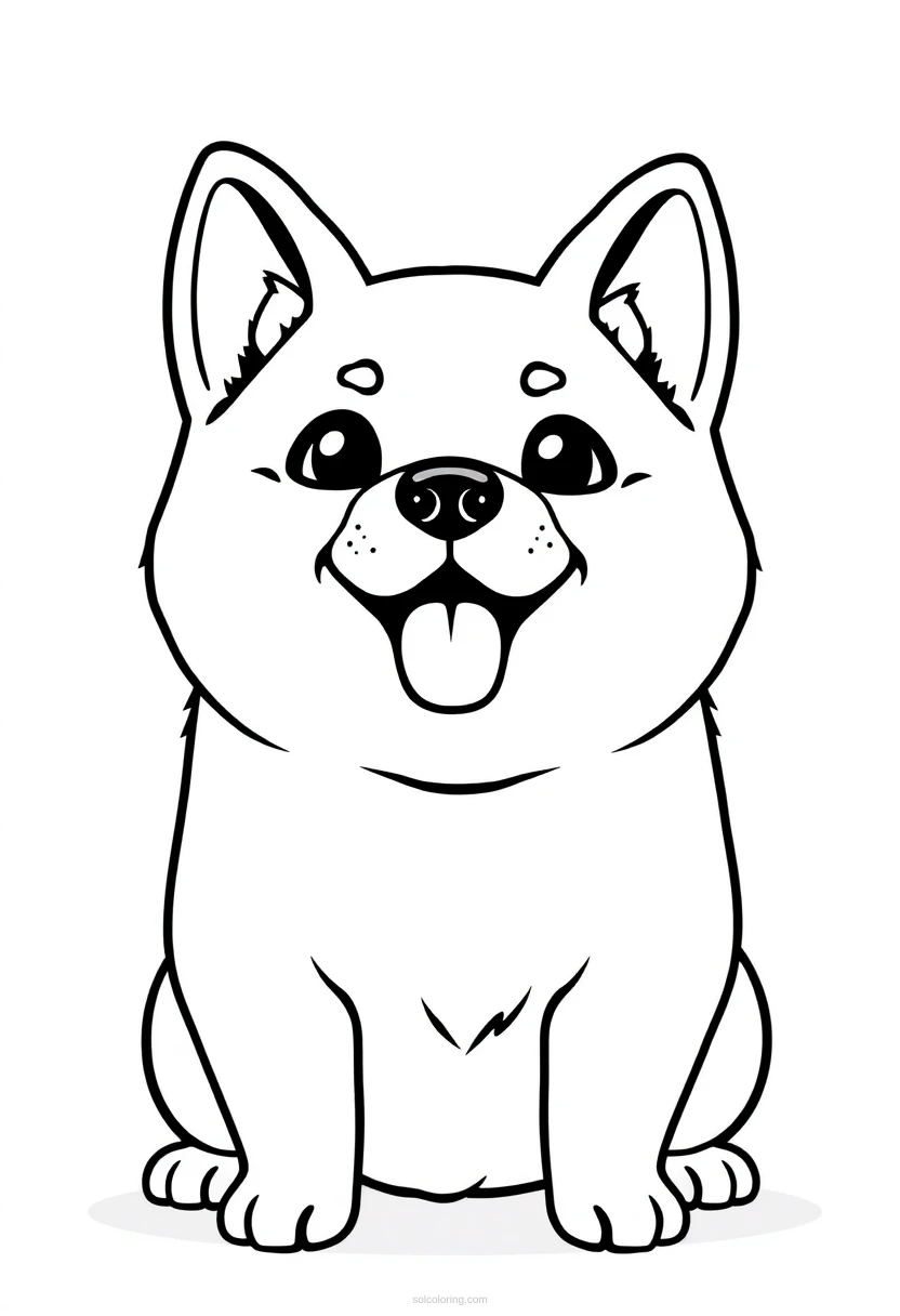 Doge Shiba Inu coloring page for kids