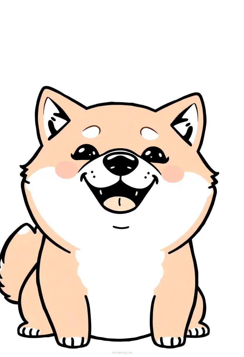 Doge Shiba Inu coloring page for kids
