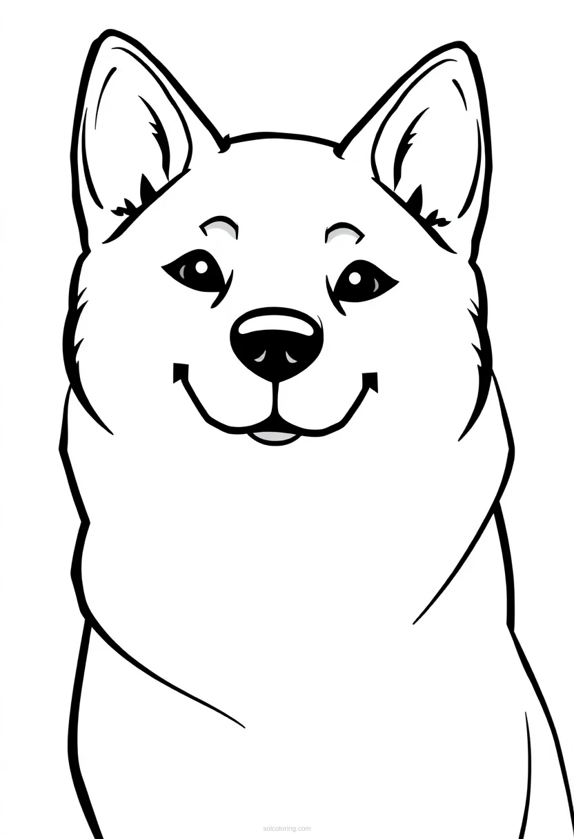 Doge Shiba Inu Dog Face coloring page for kids