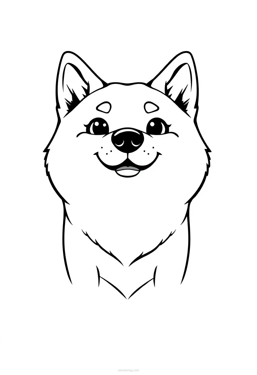 Doge Shiba Inu Dog Face coloring pages