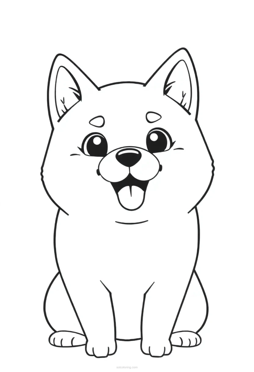 Doge Shiba Inu coloring page for kids