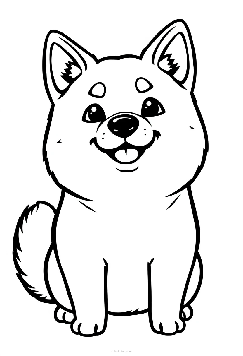 Doge Shiba Inu coloring page for kids