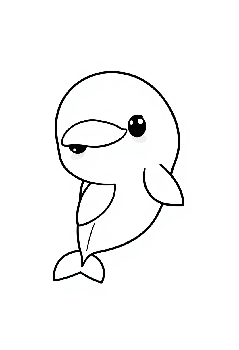 Dolphin coloring page, free printable