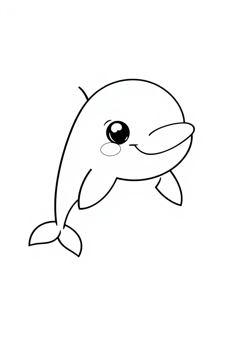 Dolphin coloring page, free printable
