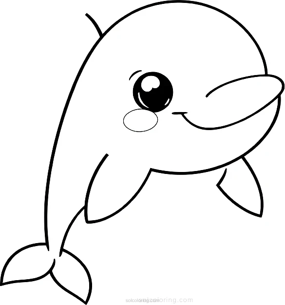 Dolphin coloring page for kids