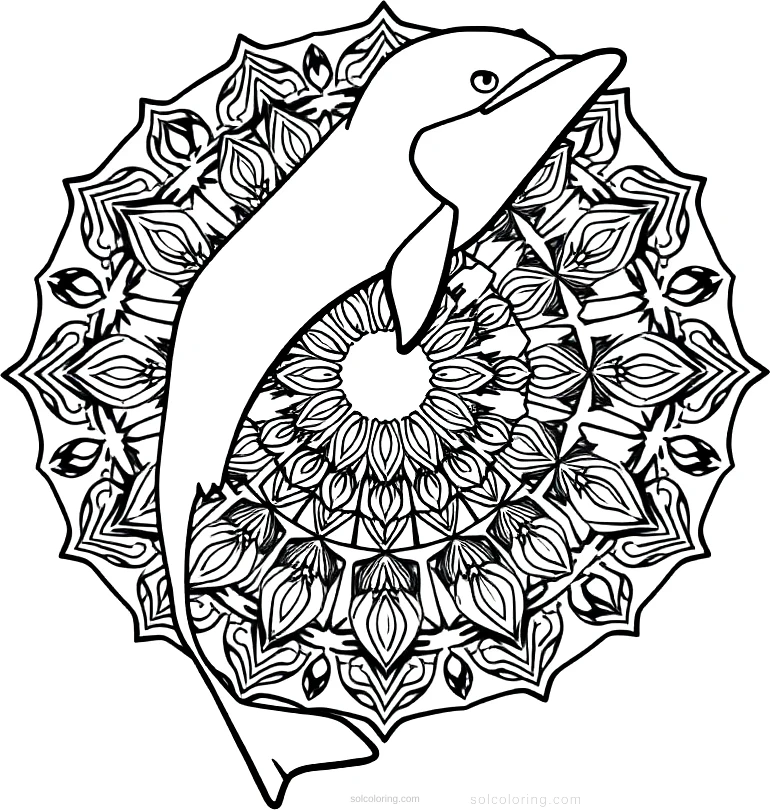 Dolphin coloring page for kids
