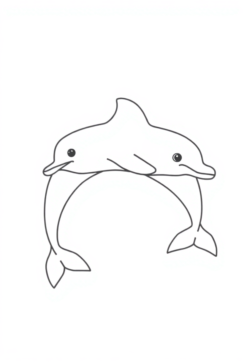 Dolphin coloring page, free printable