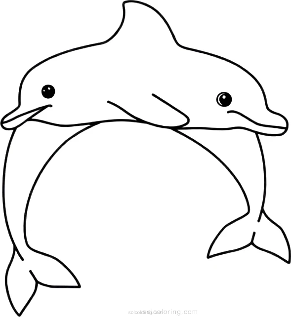 Dolphin coloring page for kids