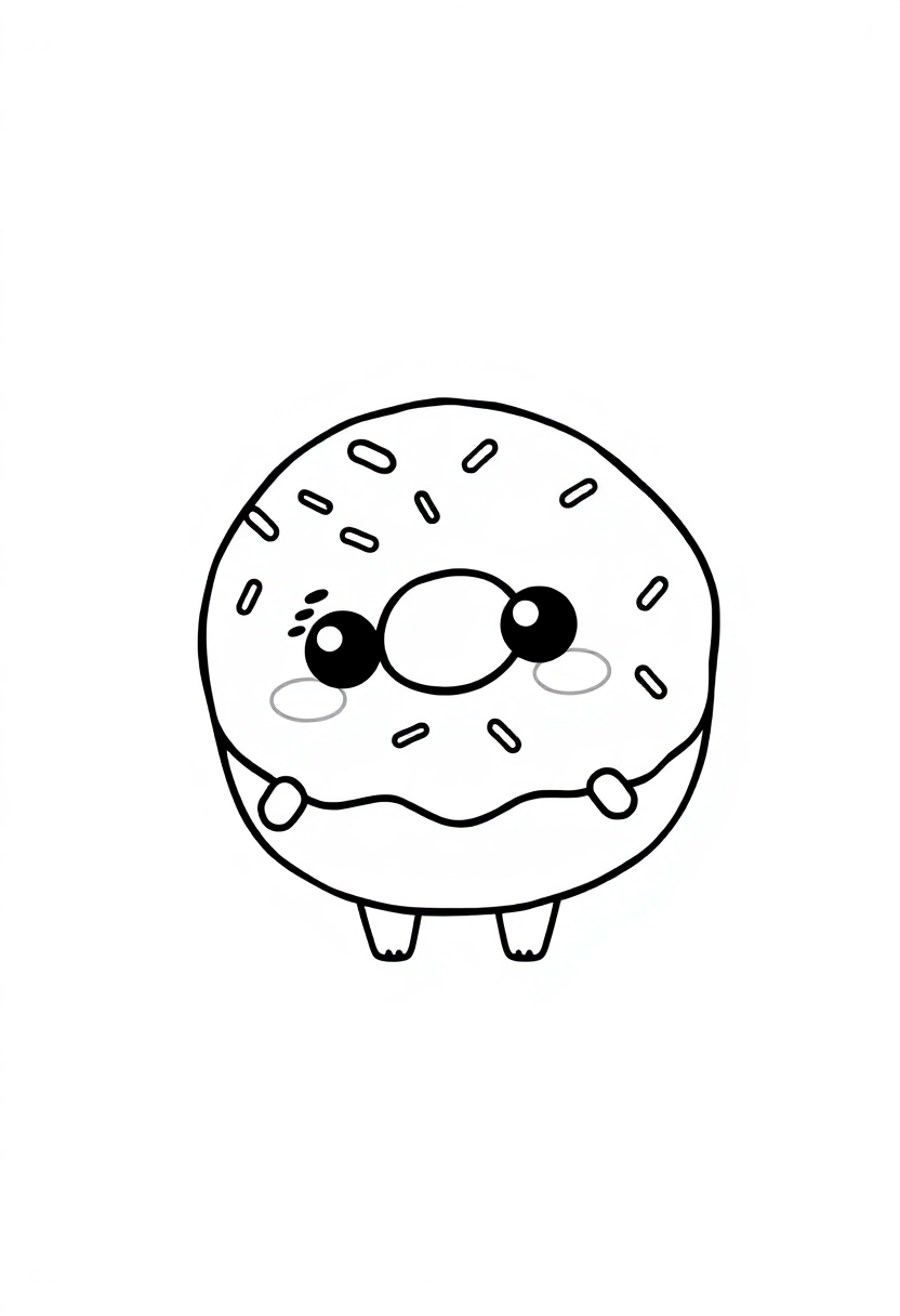 Donut with Sprinkles coloring page, free printable