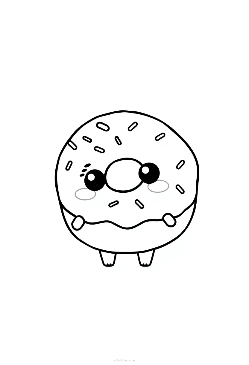 Donut With Sprinkles coloring page for kids