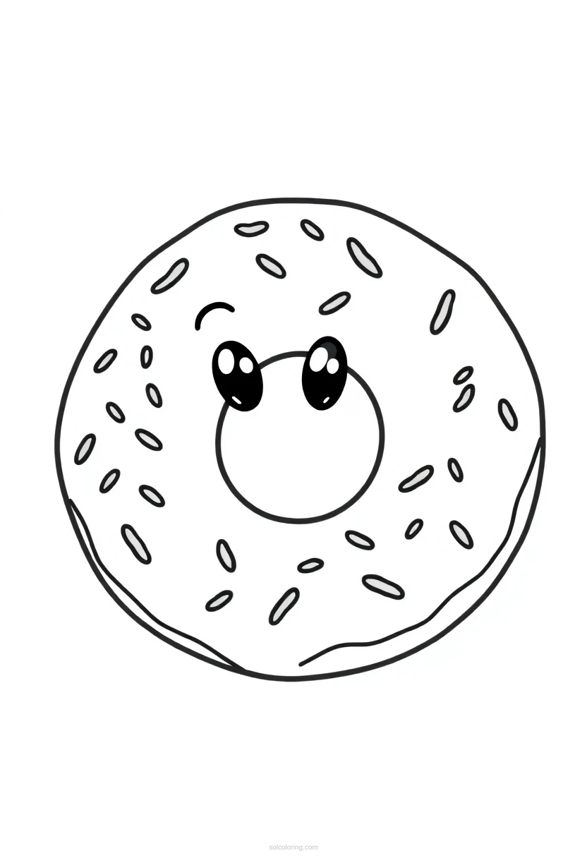 Donut With Sprinkles coloring page for kids