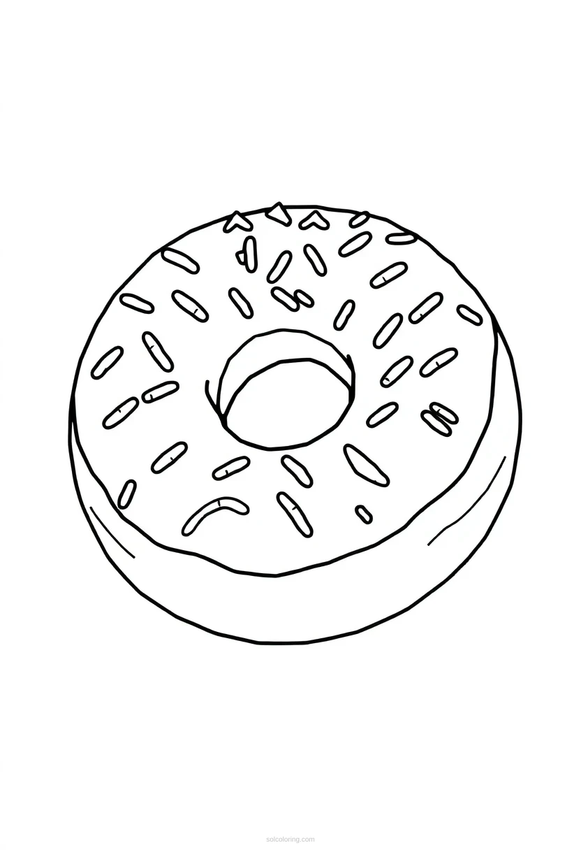 Donut With Sprinkles coloring page for kids