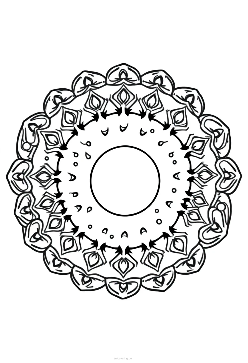 Donut With Sprinkles coloring page for kids