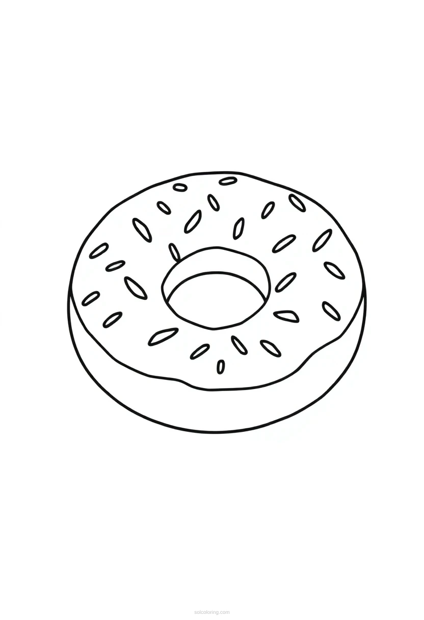 Donut With Sprinkles coloring page for kids
