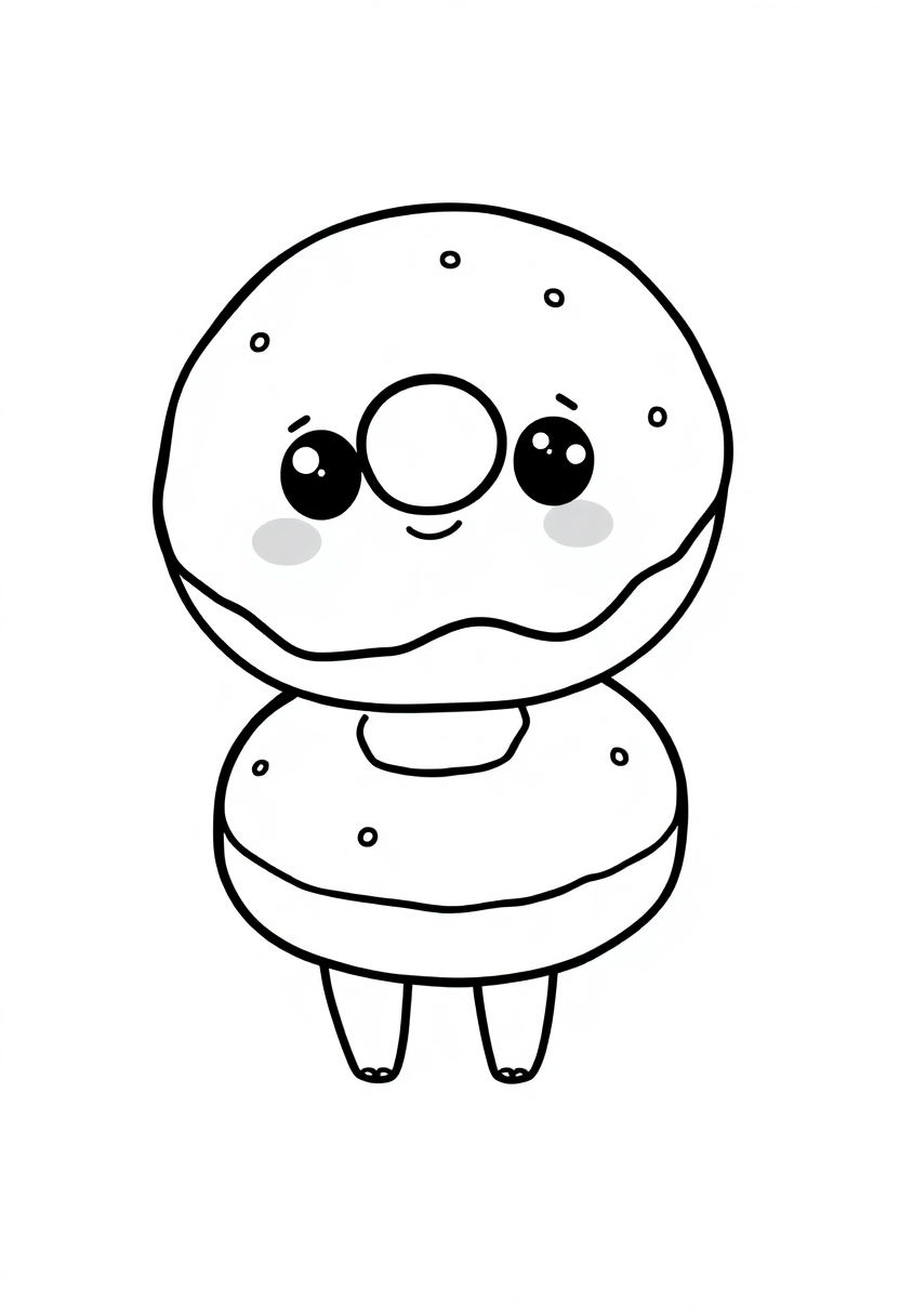 Donuts coloring page, free printable