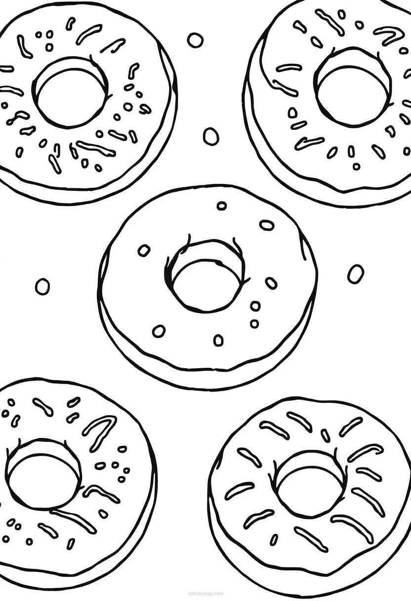 Donuts coloring page for kids