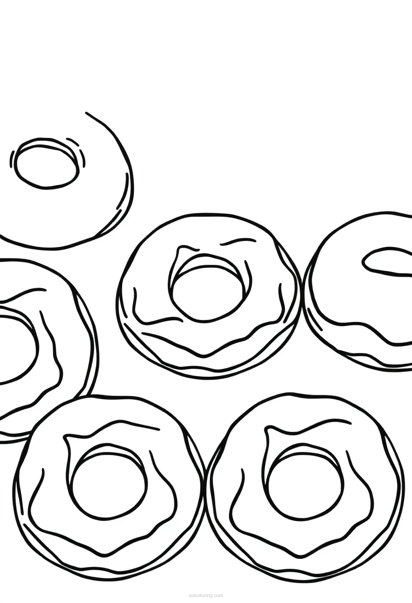 Donuts coloring page for kids
