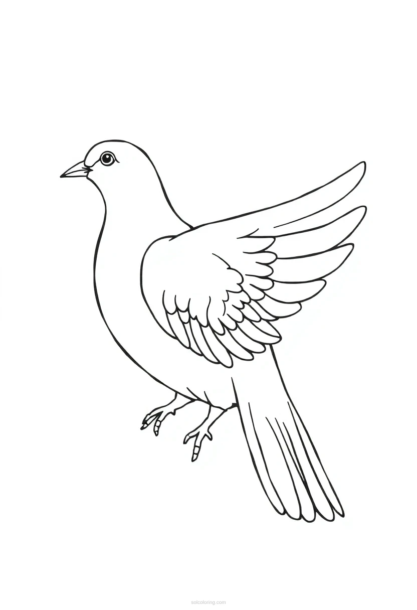 Dove coloring page for kids