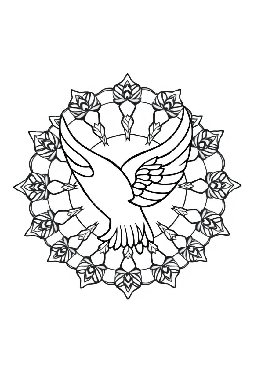 Dove coloring page, free printable