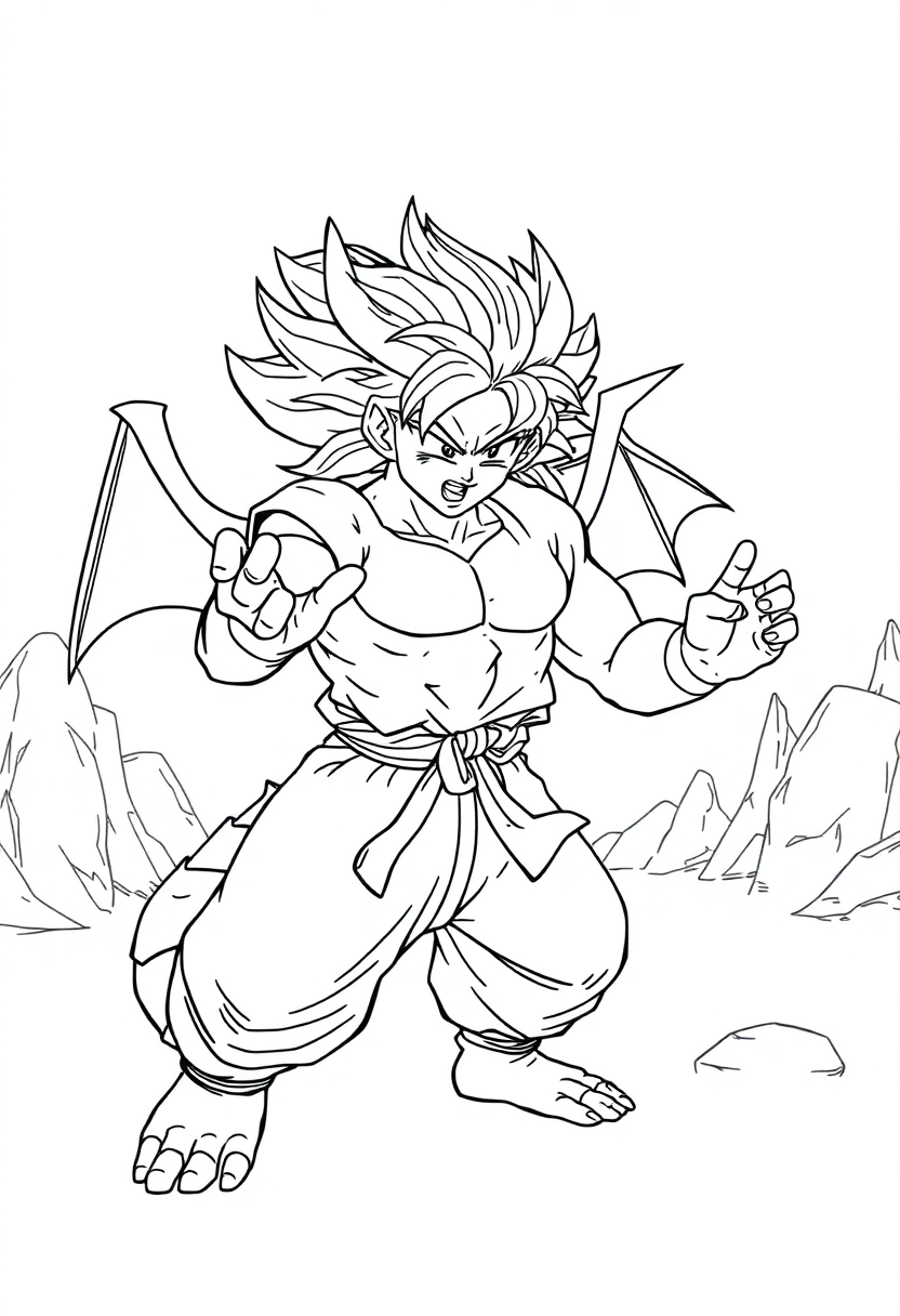 Dragon Ball Training Scene coloring page, free printable