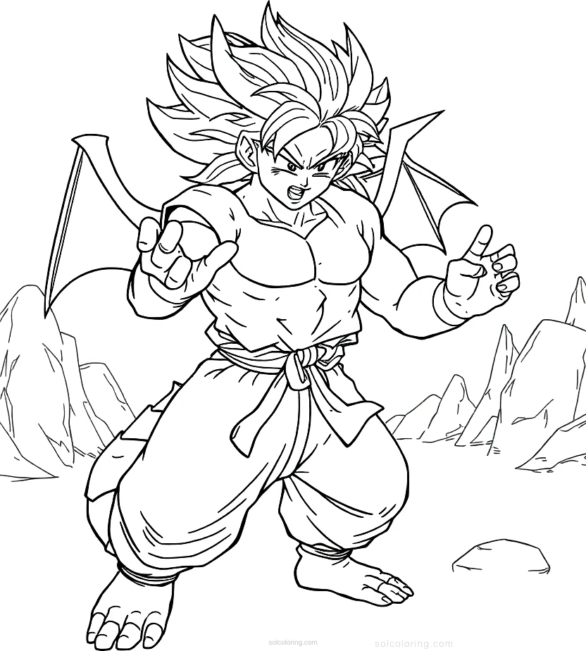 Dragon Ball Training Scene coloring page for kids