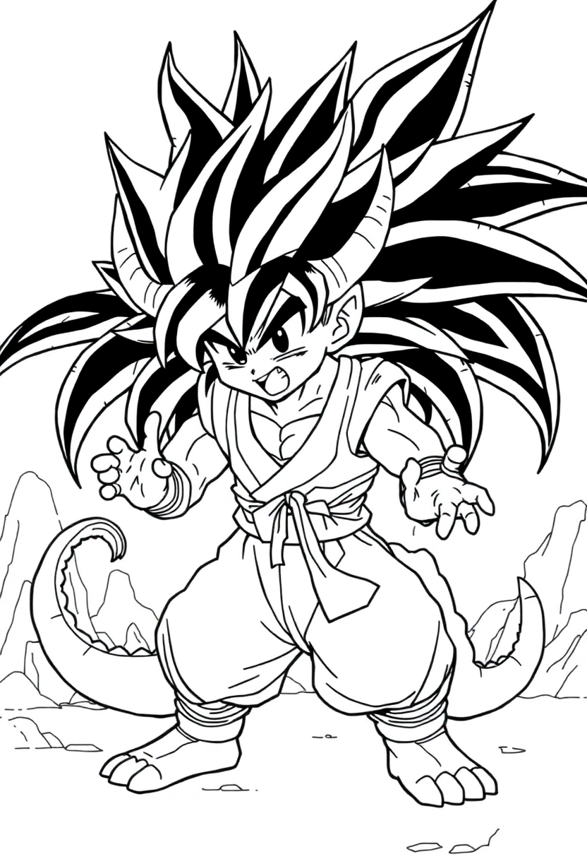 Dragon Ball Training Scene coloring pages