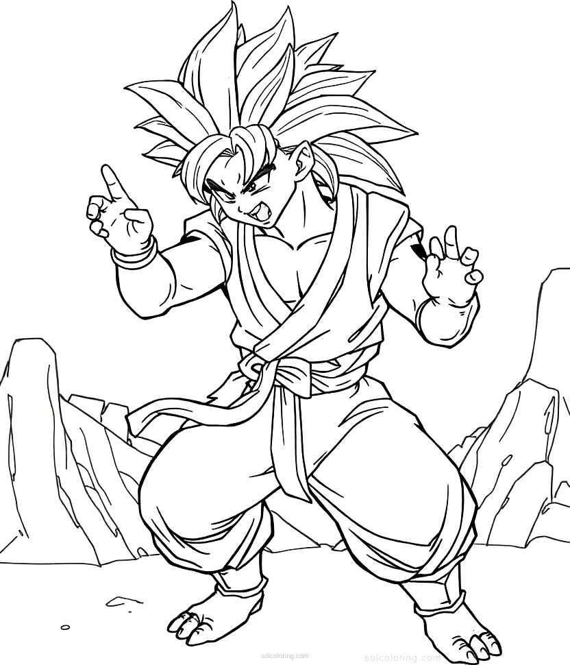 Dragon Ball Training Scene coloring page for kids