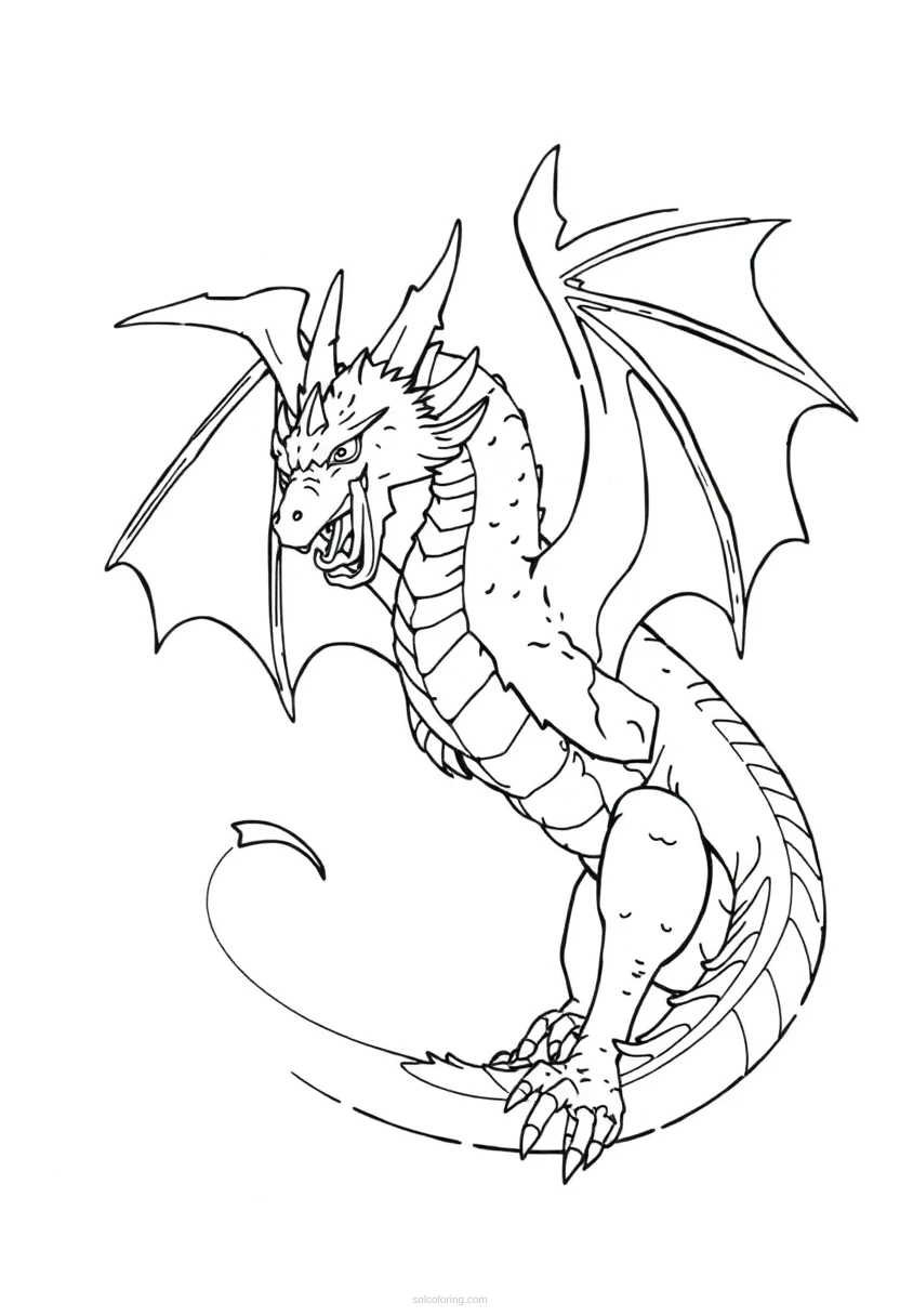 Dragon coloring page for kids