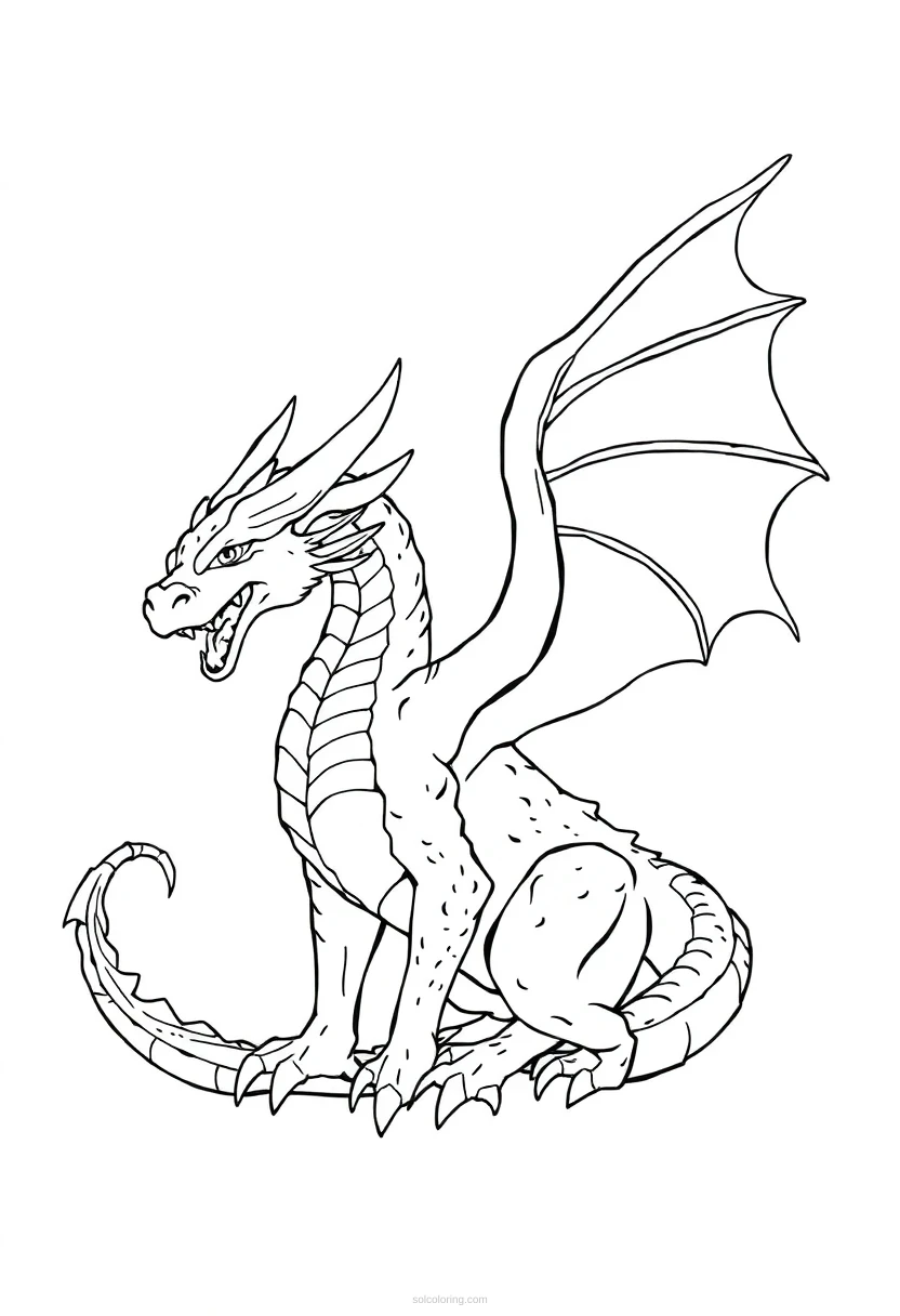 Dragon coloring page for kids
