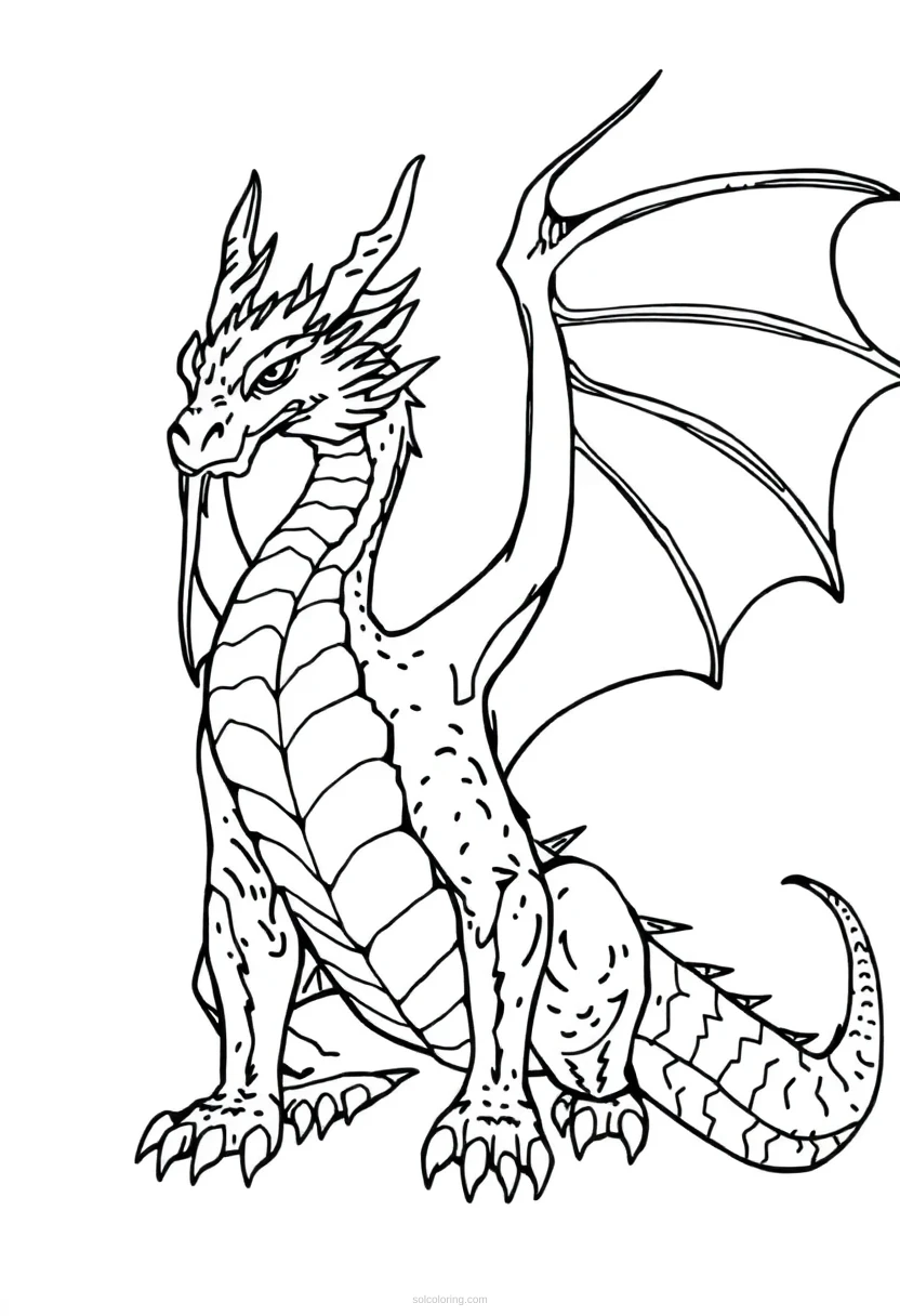 Dragon coloring page for kids