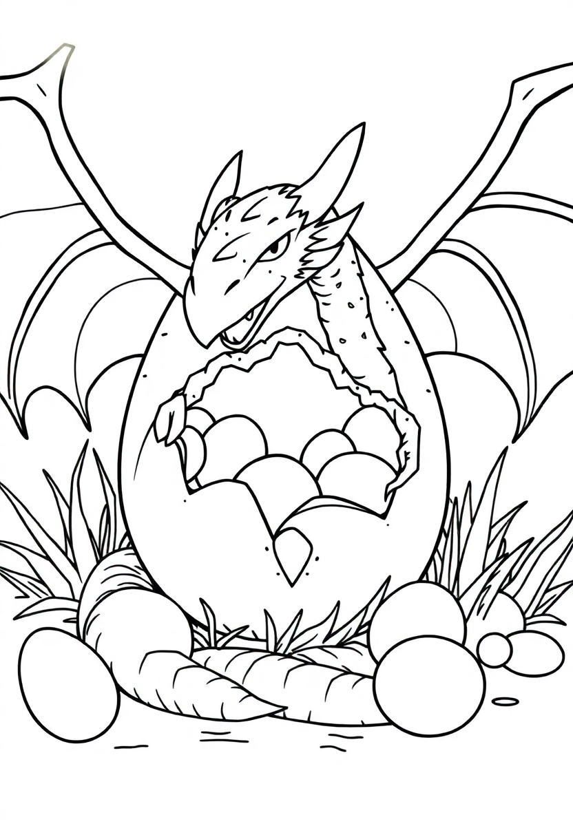Dragon Egg Collection coloring page, free printable