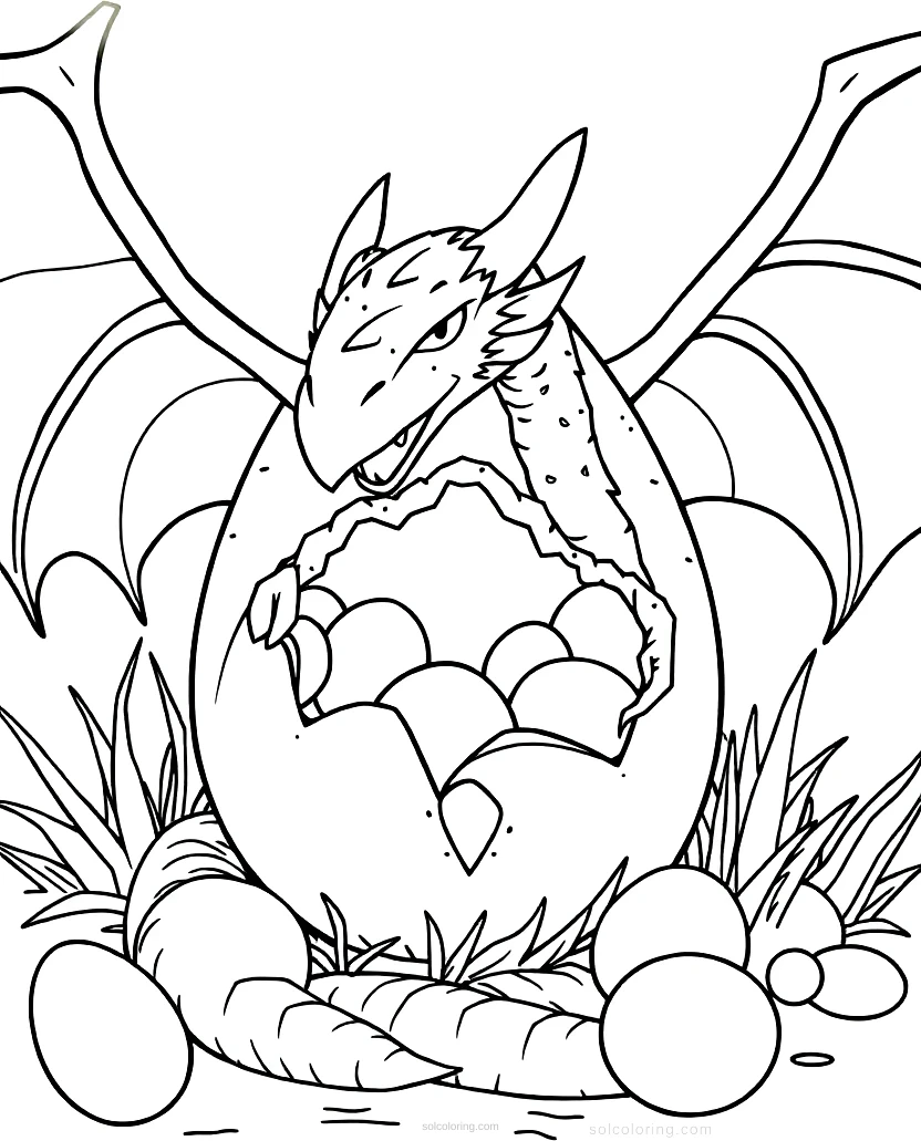 Dragon Egg Collection coloring page for kids