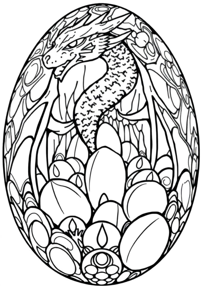 Dragon Egg Collection coloring page, free printable