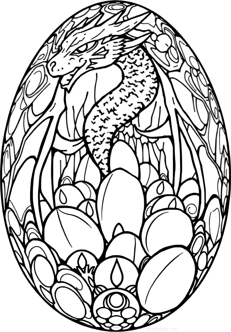 Dragon Egg Collection coloring page for kids