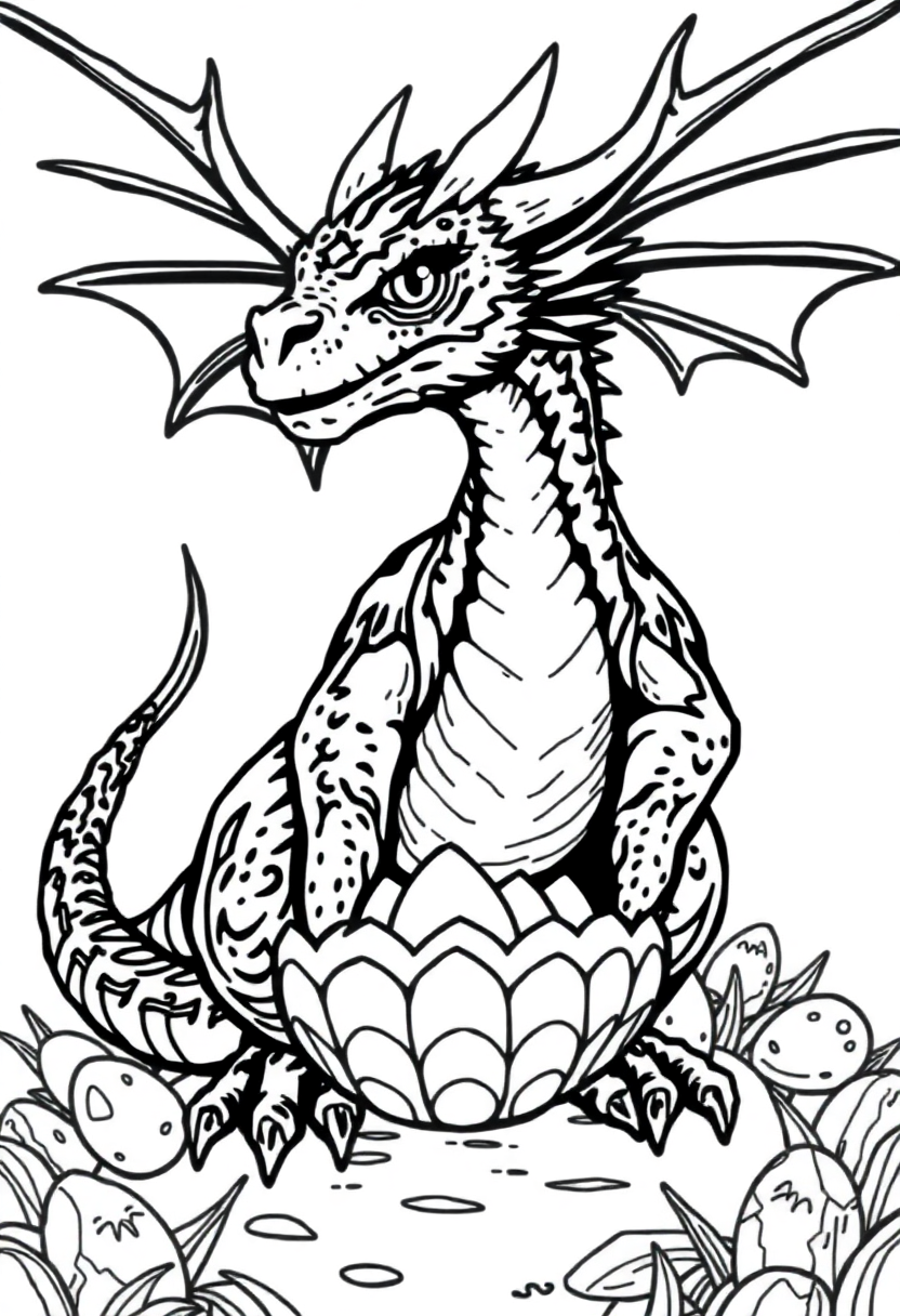 Dragon Egg Collection coloring page, free printable