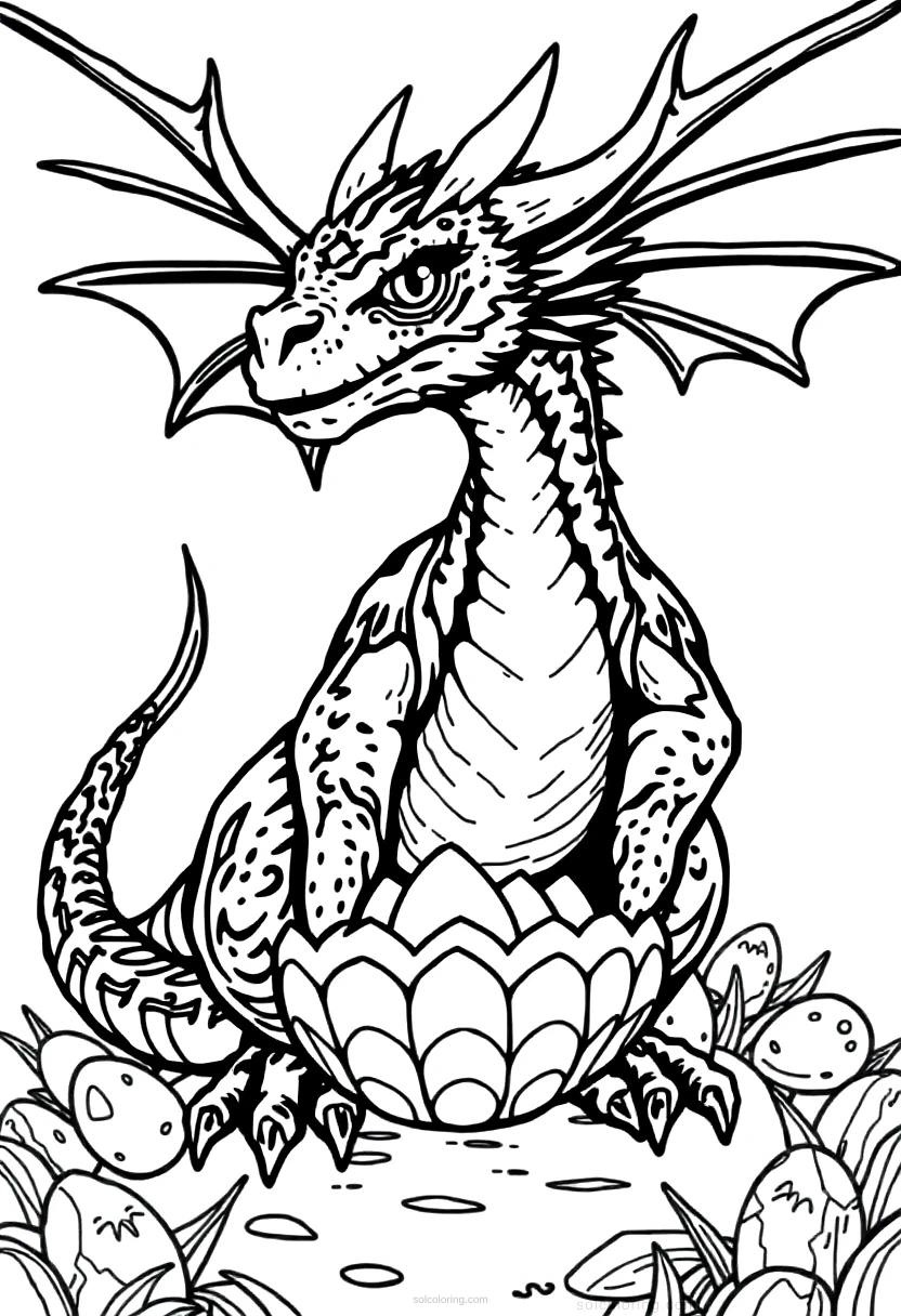Dragon Egg Collection coloring page for kids