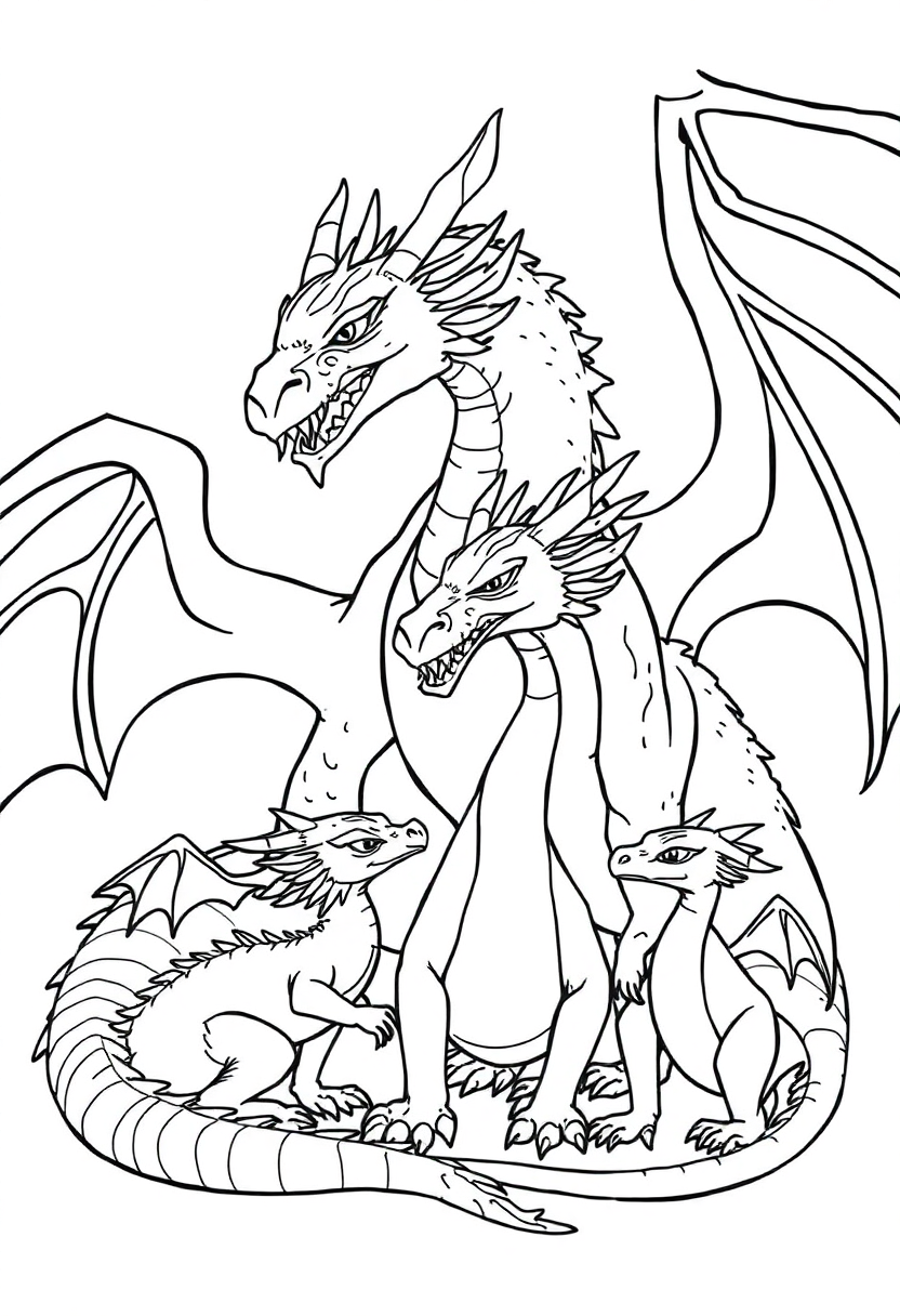 Dragon Family coloring pages