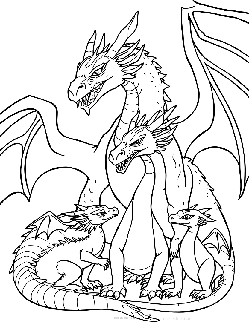 Dragon Family coloring pages