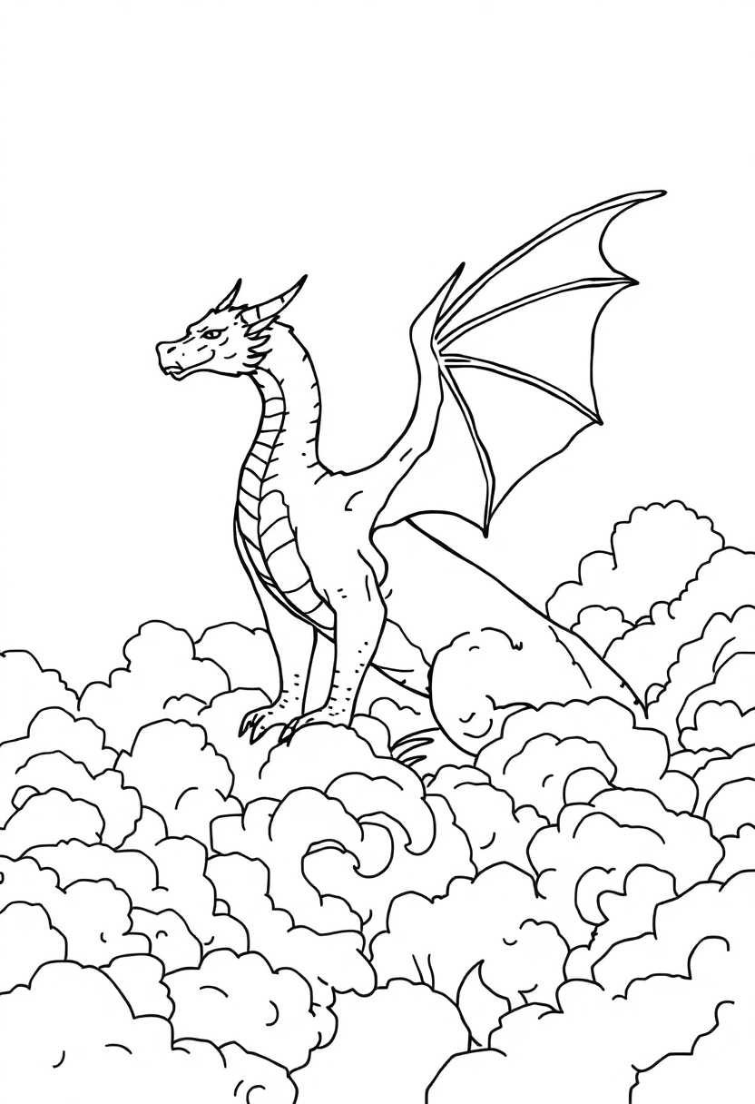 Dragon In Clouds coloring pages