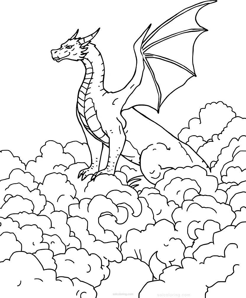 Dragon In Clouds coloring pages