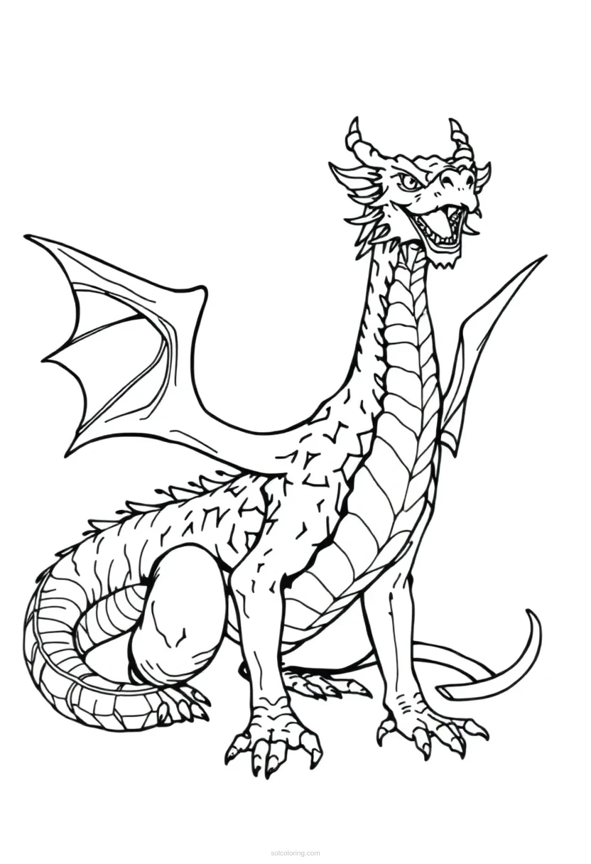 Dragon coloring page for kids
