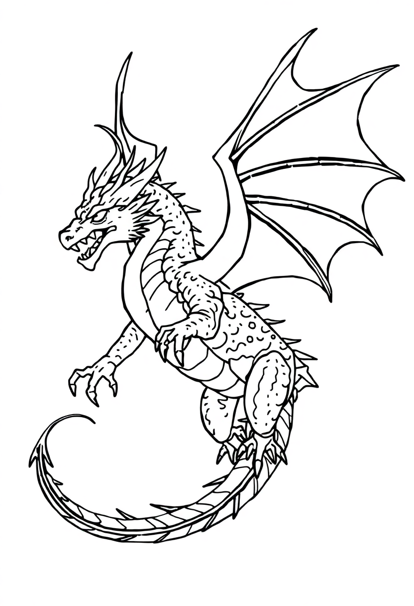 Dragons coloring page for kids