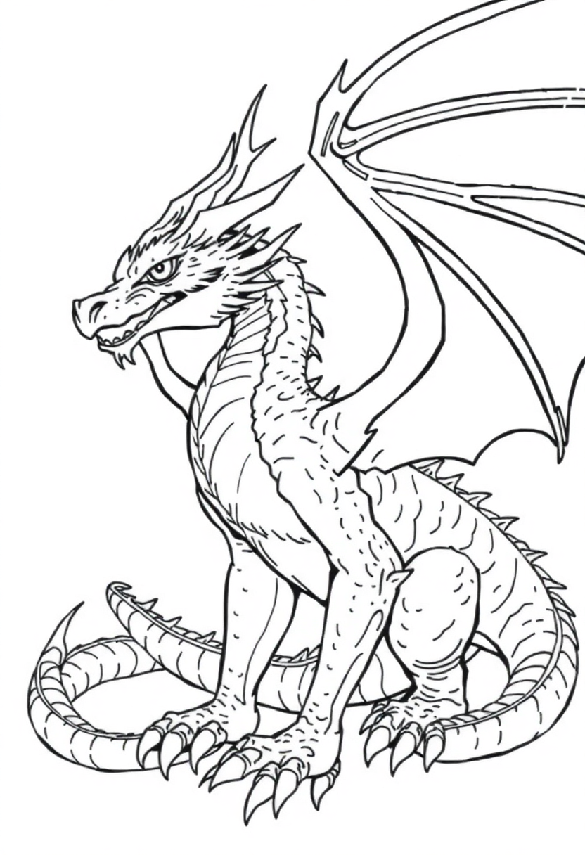 Dragons coloring page for kids