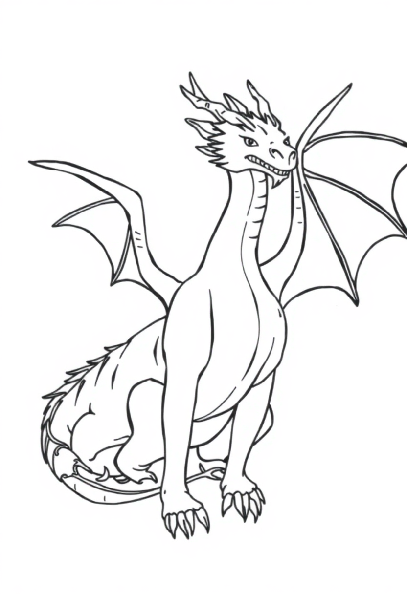 Dragons coloring page for kids