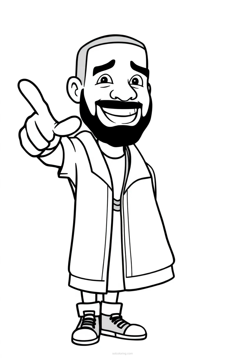 Drake Pointing Meme Template coloring page for kids