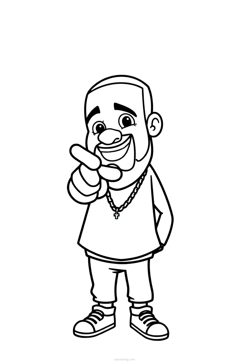 Drake Pointing Meme Template coloring page for kids
